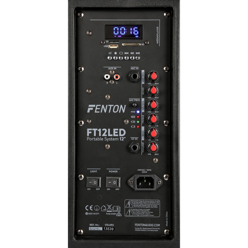 MOBILNI RAZGLAS Fenton FT12LED 12″ 700W UHF Bež. Mikr. 170.092 – Amedex – Amadeus  Music Shop Online – Muzički Instrumenti i Oprema